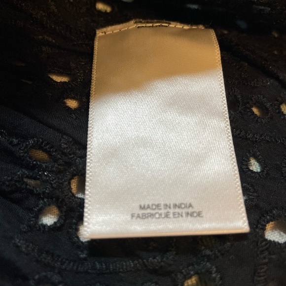 NWOT Express black embroidered lace peplum blouse w/ black beadwork sz XS - Picture 7 of 12